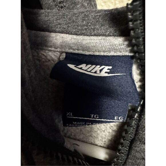 Vintage Nike Hoodie Sweatshirt Mens XL Grey Zip Solo Swoosh Essential Y2K - Picture 5 of 8